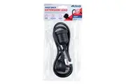1PCE Piggy Back Extension Lead 1 Meter Black 240V 10A Max Load 2400W