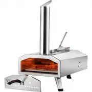 VEVOR Pizza Oven Outdoor, 12" Pellet Pizza Oven, Portable Pizza Stove with Built-in Thermometer, Wood Fired Stainless Steel Pizza Maker, for Backyard,