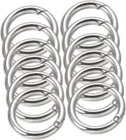 15pcs Key Ring Buckle Keyring Ring Circle Purse Mini Purses Round O Rings Metal
