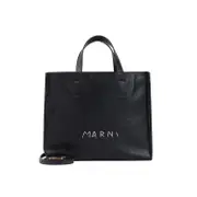 [Marni] Marni-Black Museo Soft Cow Leather Tote Bag-Donna OS OS