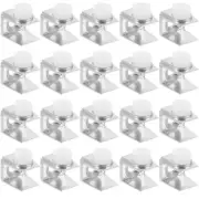 20 Pcs Glass Bracket Mirror Hanging Clamp Shelf Support Brackets