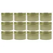6oz Round Gold Tins 12pk, for Candles, DIY, Crafts, Spices, Seeds