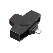 Type C CAC Reader, Mini Portable USB Smartfold Type C Smart Card Reader SIM Card Reader Compatible with Windows, Mac OS