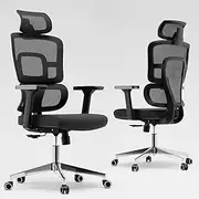 Ergonomic Office Chairs,Zooyom Home Game Chairs with Lumbar Support Adjustable Headrest and Spinner Wheels Big and Tall Office Chair for Work Study Game, Black