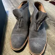 Allen Edmonds "HAMILTON CAP-TOE" WEATHERPROOF Boots 6.5 D Grey Suede (5093AB)