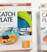Boon Catch Plate with Spill Catcher, Blue/Green 1 pack