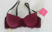 SIZE 12D WOMEN'S PLUM & NAVY BLUE SASS & BIDE BRA BNWT