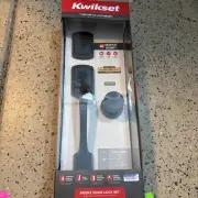 Kwikset Prague Matte Black Front Entry Lock Set Handleset Deadbolt 98180-026 P2