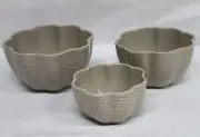 Temp-tations Woodland Set of 3 Nesting Bowls TAUPE