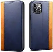 Case Compatible with iPhone 7 / iPhone 8 / iPhone SE 2020 / iPhone SE3 2022,Premium Leather Folio Flip Wallet Cover Magnetic Closure Book Design with Kickstand and Card Slots,Blue Khaki