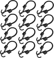 BESTYASH 12pcs Heavy Duty Elastic Tie Down Straps with Hooks Weather Resistant Bungee Cords for Secure Cargo Car Trunk Bike Rack and Outdoor Transport