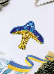 DIY Jewelry making kit "Mriya is indestructible", Seed beaded brooch, Bead