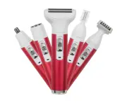 WIWU 5-in-1 Ladies Shaver USB Rechargeable Multifunctional Trimming Set-Red