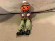 Halloween Pumpkin Scarecrow Shelf-Sitter
