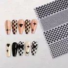 Checkerboard Nail Stickers Nail Foils Nail Art Decorations Nail Art Stickers