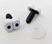 12 pcs Zims 12.5mm Black & White Comical Double Plastic Safety Eyes Craft Doll