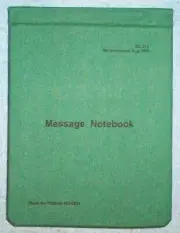 FIELD MESSAGE NOTEBOOK - AUSTRALIAN ARMY - CURRENT REPRODUCTION COPY box ruled