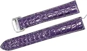 [GGZONE] RHAIYAN Watch Accessories Crocodile Leather Watch Band with Stainless Steel Folding Buckle Compatible with Cartier Tank Solo Series Strap Specific (Color : Purple, Size : 22MM_Gold Buckle)