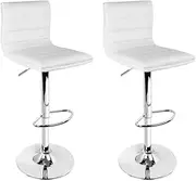 Artiss Bar Stools Stool Set of 2 Adjustable Kitchen Swivel Counter Barstools Dining Chair Gas Lift White in 66-79cm Seat Height Floor for Home Bar Dining Room Cafe Outdoor Indoor