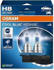OSRAM Cool Blue® Intense H8, up to 4,800 K, halogen headlight lamp, LED look, hanging box (2 lamps)