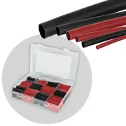 560pcs Black Red Heat Shrink Tubing Tube Assorted Sizes Wire Insulation Kit