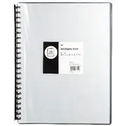 Keji Display Book A4 20 Pocket Refillable Clear and Black