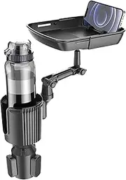 Cup Holder Tray for Car - Multifunctional Eating Table Tray, Rotation Car Eating Tray, Car Extender Lunch Tray with Phone Slot