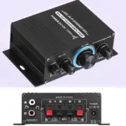 HiFi Digital Stereo Audio 2 Channels Amplifier Mini Power Amp DC 12V FM Car Home
