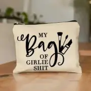 Makeup - Large Zipped Pouch Bag - Funny - 22cm x 16cm - My Bag Of Girlie Shit