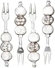 Shiraleah Silver Beaded Cocktail Fork, Set of 4