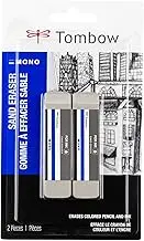 Tombow Colored Pencil Eraser, Silica Grit 9 cm X 6.6 cm X 1.7 cm, 2-Pack