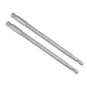 Ball End Hex Head Drill Bit H8 Head 6" L 1/4" Shank Steel Screwdriver Bits 2Pcs