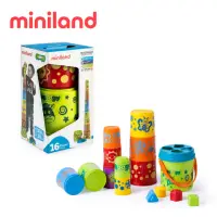 在飛比找momo購物網優惠-【西班牙Miniland】莫奇形狀配對11入疊疊積木杯(手眼