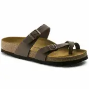Womens Classic Birkenstock Mayari Toe Loop Sandal Mocha BirkiBuc