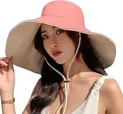 [Obosoyo] Womens Sun Hat Wide Brim UPF 50+ Summer Hat Foldable Floppy Beach Cap for Women