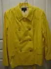 Faconnable Womens size 14 NWT Yellow Double Breasted Lined Jacket Coat NICE