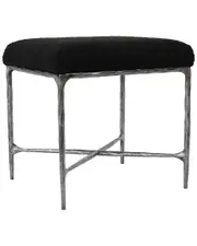 Safavieh Couture Mandy Boucle And Metal Ottoman