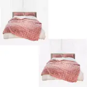 NNEAGS 2X 200cm Pink Fur Fuzzy Super Soft and Cozy Fluffy Throw Blanket