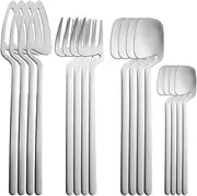 Stainless Steel Cutlery Set, Knife, Fork, Spoon, Matte Cutlery Set 18/10 Cutlery Set Kitchen Cutlery Cutlery Set 16 Pieces/Set Rose Gold (Color : Silver)