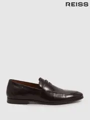 Reiss Oxblood Bray Leather Patent Leather Saddle Loafers (E54509) | $360
