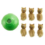Dog Snuffle N' Treat Ball with 6 Plush Chipmunks - 16cm