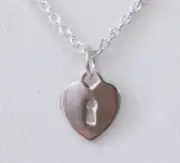 New Avon .925 Solid Sterling Silver Heart Charm Pendant Necklace 19" Long Chain