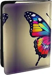 [GaxfjRu] Colorful Butterfly Print Leather Passport Holder Covers Case, Waterproof Travel Wallet Passport Holder for Women Men, Black, One Size