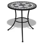 Bistro Table 60cm Black Mosaic Outdoor Garden Patio Lounge Coffee Side Stand