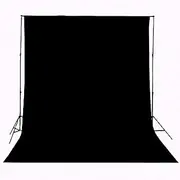 HMTfoto Background Solid Black Backdrop Muslin Portrait Background Screen for Photo Backdrop Video Photography Studio(6x9ft, Black)