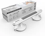 DOUKING Shower Grab Bars for Bathtubs and Showers, 12Inch, White, Plastic, Modern, Light Grey, Matte Finish