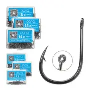 50pcs Fishing Hooks Set Barbed Single Circle Carp Hook High Carbon Steel Sea Fis