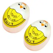 2Pcs Egg Timer Sensitive Hard and Soft Boiled Color Changing Indicator Tells When Eggs are Ready, Yellow