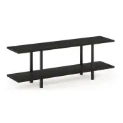 Furinno Turn-N-Tube Engineered Wood 2-Tier Wide Shelf in Espresso/Black