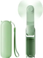 Portable Handheld Fan, Foldable Small Fan, Mini Handheld Fan with 2000mAh USB Rechargeable Battery, (GREEN)